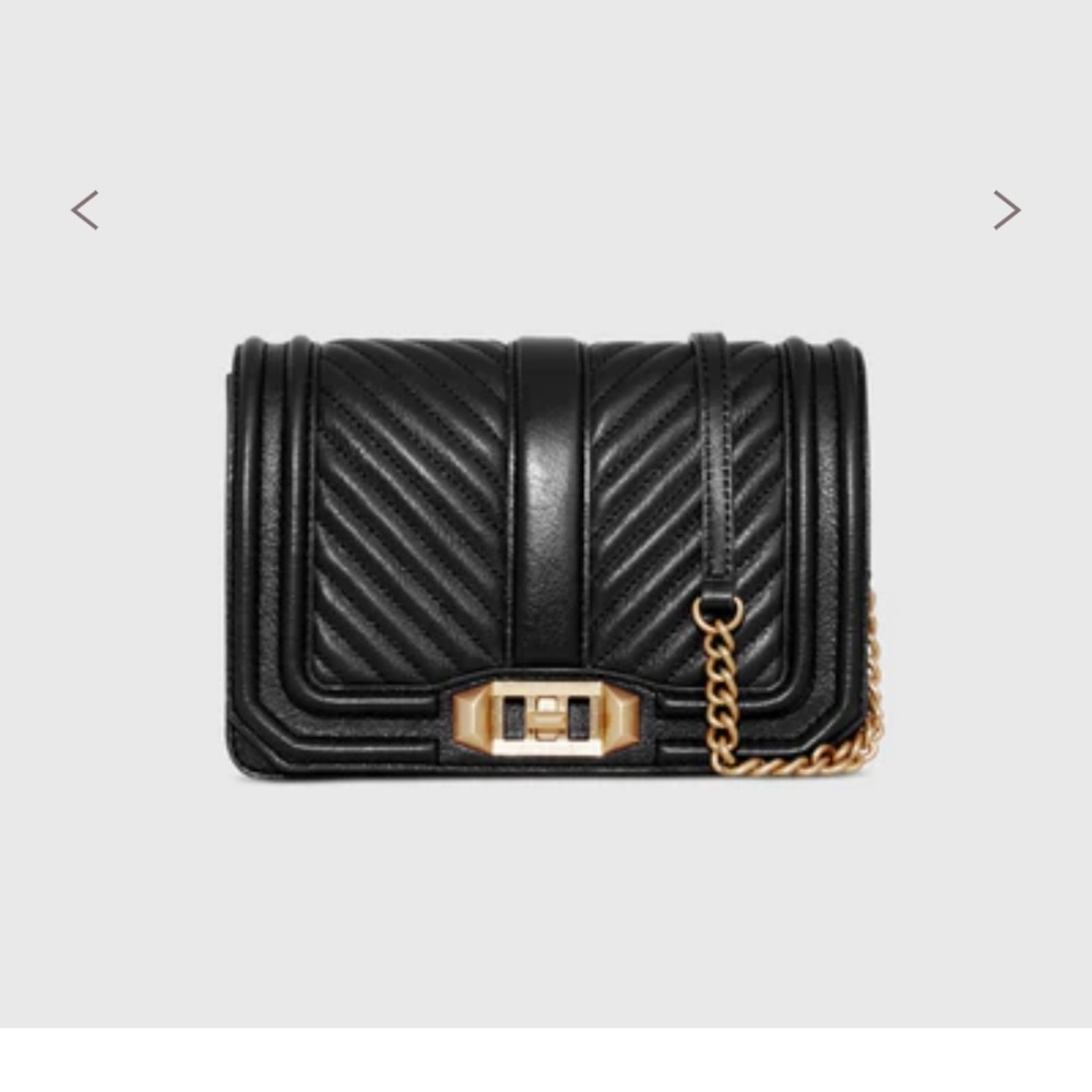 Rebecca Minkoff Chevron Quilted Small Love Crossbody - Black